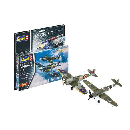 Revell 63710 Flygplan Combat Set Messerschmitt Bf109G-10 & Spitfire Mk.V