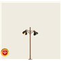 Brawa 84147 Wooden-mast Light, Double, Pin-Socket, LED