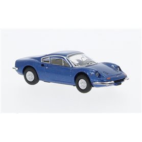 Brekina 870634 Ferrari Dino 246 GT, metallic-blue 1969, PCX