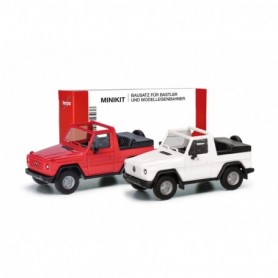 Herpa 012744 Herpa MiniKit. Puch G class (W460) cabrio, white red