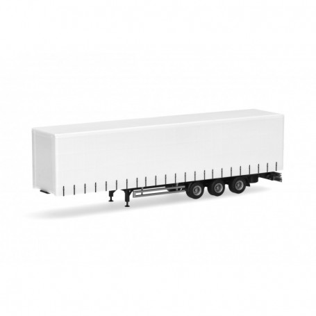 Herpa 075664-002 Lowliner curtain canvas trailer 3axles, chassis black