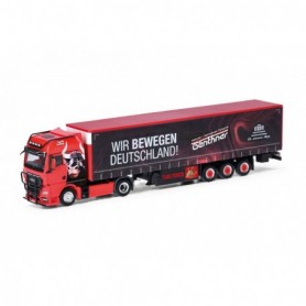 Herpa 318075 MAN TGX GX curtain canvas semitrailer truck "Genthner We move Germany" (Baden-Wuerttemberg Oberderdingen)