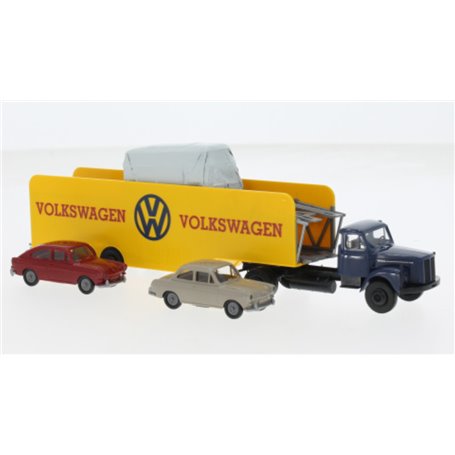 Brekina 85133 Biltransport Scania L 111 Autotransport-SZ, Volkswagen 1962