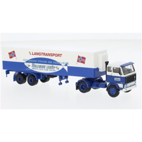 Brekina 85684 Volvo F 89 skåprtailer, "Langtransport - Hallvard Leröy 1972" Norge.