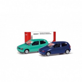 Herpa 012140-007 Herpa MiniKit. Volkswagen (VW) Polo 2-doors, 2 Set, pistachio  chagall blue