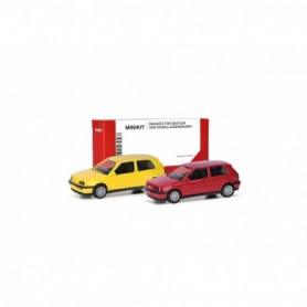 Herpa 014014 Herpa MiniKit. Volkswagen (VW) Golf III VR6 2-doors, 2 Set, flash red  sulphur yellow