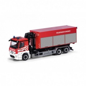 Herpa 098151 Mercedes-Benz Actros M swap body vehicle "Fire Brigade Bremen"