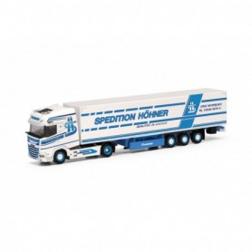 Herpa 318167 DAF XG+ box semitrailer truck "Spedition Höhner"