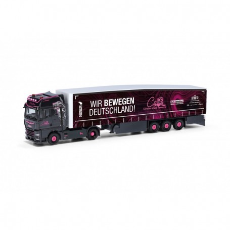 Herpa 318174 MAN TGX GX Ecoflex semitrailer truck "Christina Scheib Wir bewegen Deutschland"