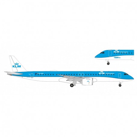 Herpa Wings 536554-001 Flygplan KLM Cityhopper Embraer E195-E2