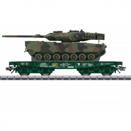 Märklin 48843 Tungtransportvagn Rlmmps DB AG med last av Leopard 2A6