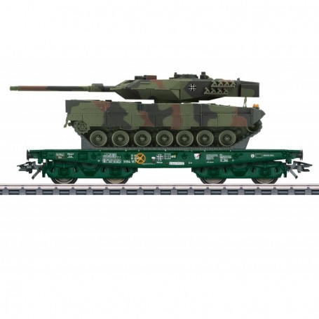 Märklin 48871 Tungtransportvagn Rlmmps DB AG med last av Leopard 2A6