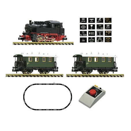 Fleischmann 5160003 Analogue Starter Set: Steam locomotive class 80 with passenger train