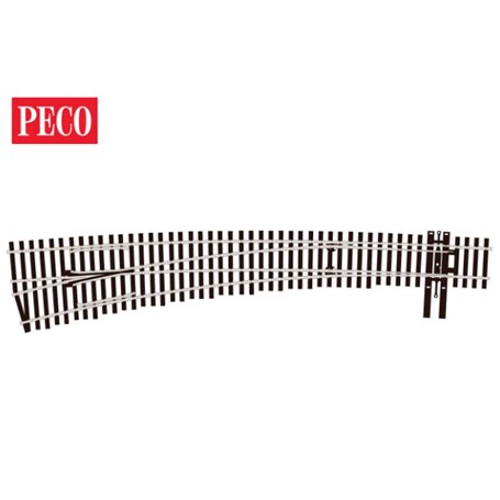 Peco SL-E8377 Växel, vänster, radie 1524 mm/60 inches, längd 282 mm