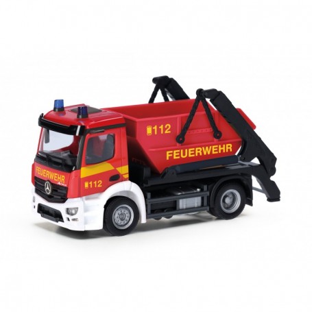 Herpa 098250 Mercedes-Benz Actros S skip loader AK12 "fire brigade"