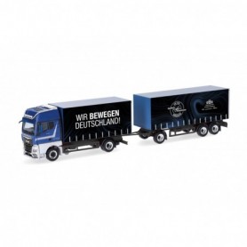 Herpa 318563 MAN TGX GX curtain canvas trailer "Stickelmann Wir bewegen Deutschland"