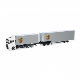 Herpa 318570 MAN TGX GM interchangeable box truck with jumbo box trailer "UPS"