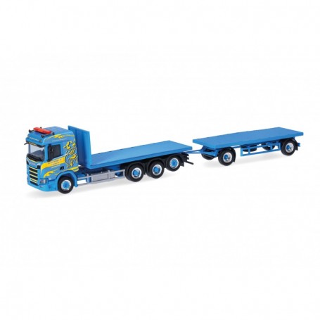 Herpa 318631 Scania CR 20 ND stake trailer "Martin Wittwer" (Swiss Wattenwil)