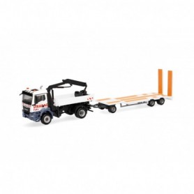 Herpa 318730 MAN TGS NN three-way dumper with crane and TU3 trailer "Strabag" (Austria Vienna)