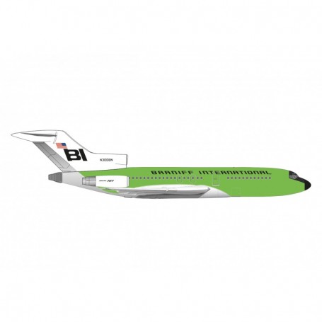 Herpa Wings 537988 Flygplan Braniff International Boeing 727-100 - solid lime green