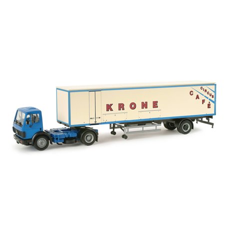 Herpa 156677 Mercedes-Benz SK box semitrailer "Circus Krone Circus Café"