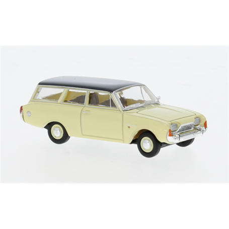 Brekina 19477 Ford Taunus P3 Turnier, beige/mörkgrå 1964