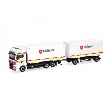 Herpa 318945 MAN TGX GX interchangeable box trailer "Malteser Bad Reichenhall"