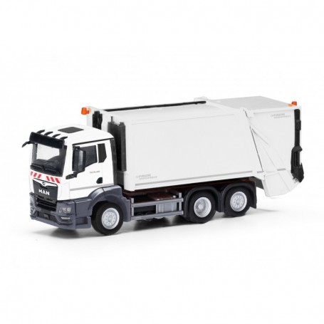 Herpa 319010 MAN TGS NN refuse collection vehicle FAUN VARIOPRESS, white