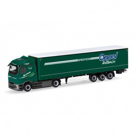 Herpa 319072 Mercedes-Benz Actros Procabin Streamspace curtain canvas semitrailer "Oppel Ansbach"