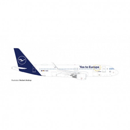 Herpa Wings 538176 Flygplan Lufthansa Airbus A320 "Yes to Europe"