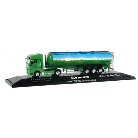 Herpa 121330 MAN TGX SXL silo semitrailer "Melmer Stillebach", (A) PC-Box