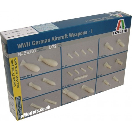 Italeri 26101 Tillbehör German WWII Aircraft weapons - I