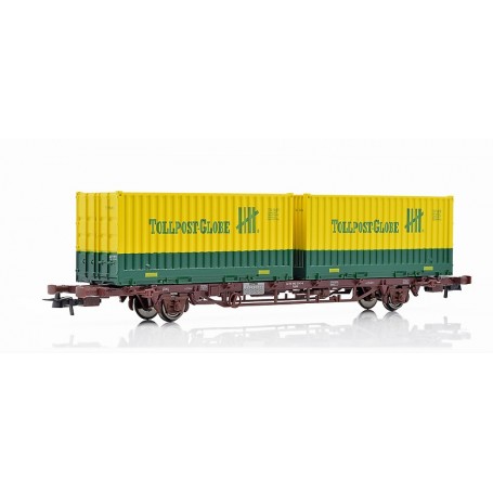 NMJ 507112 Containervagn CargoNet med 2 st 23"" containrar "Tollpost Globe"