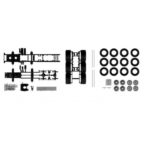 Herpa 084352 Chassis for 4-axle Volvo heavy duty rigid tractor Content: 2 pcs.