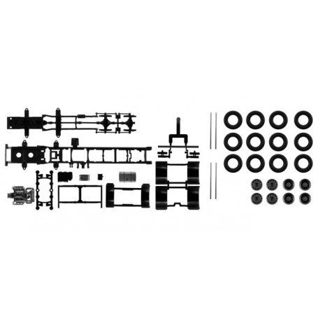 Herpa 084369 Chassis for Mercedes-Benz 4-axle LKW Content: 2 pcs.