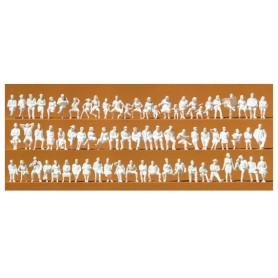 Preiser 16358 Omålade figurer, sittande, 120 st