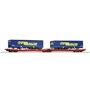 Roco 77385 Articulated double pocket wagon type Sdggmrs 738/T3000e DB med last "LKW Walter" lastbilstrailers